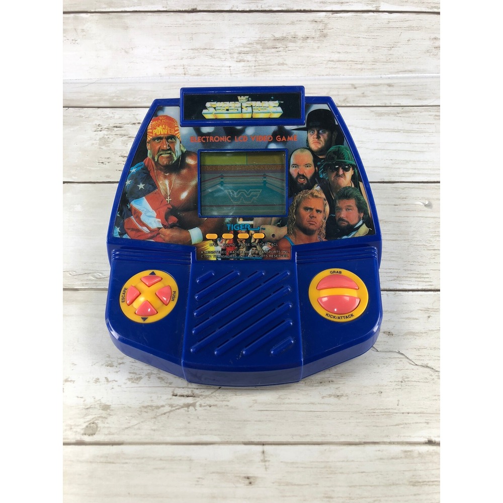 Vintage 1990 Tiger Electronics WWF Superstars Handheld LCD Video Game Hulk Hogan